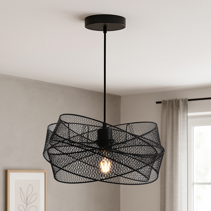 Industri fönsterlampa svart, Diny