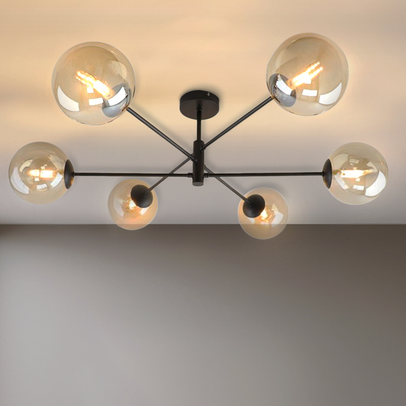 Modern taklampa svart, Remo