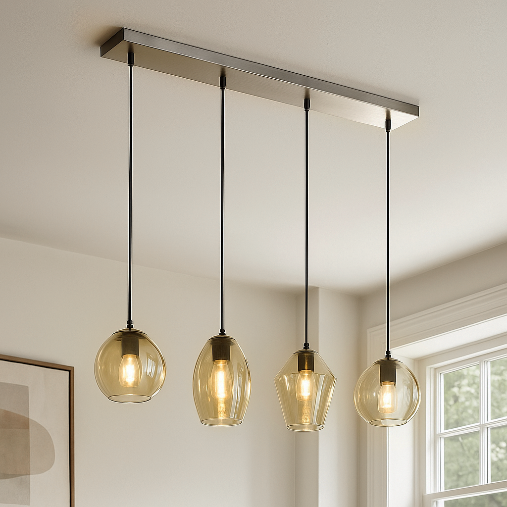 Design fönsterlampa bärnstensfärgad, Lazaro