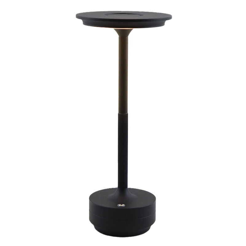 Modern uppladdningsbar bordslampa svart, Arvind, 3W, varm till kall vit justerbar LED, med brytare