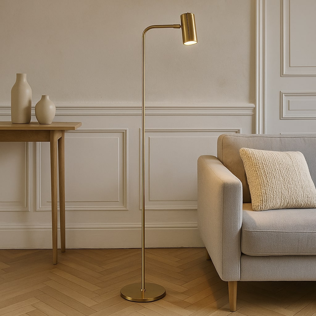 Modern golvlampa mässing, Carlos, med brytare