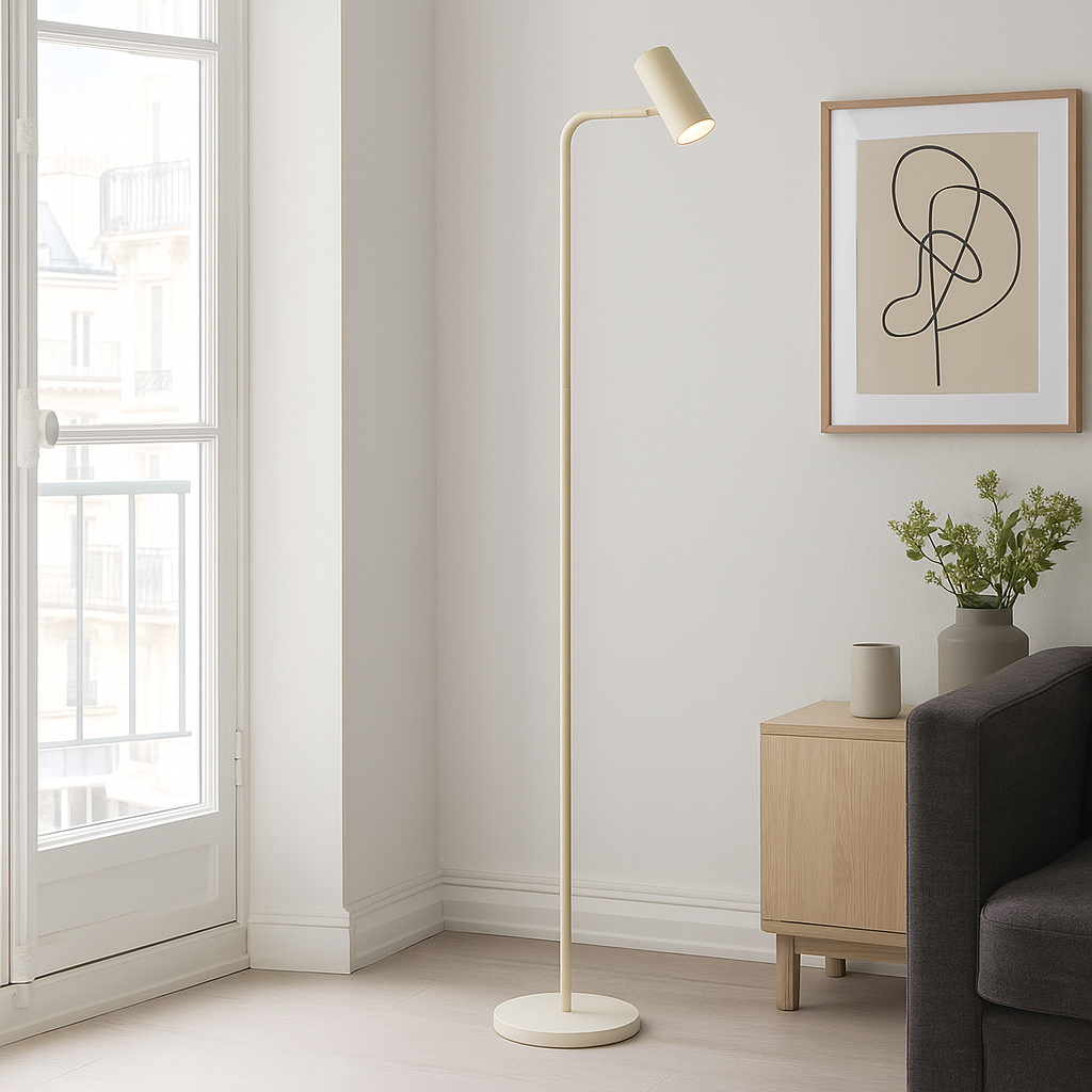 Modern golvlampa beige, Carlos, med brytare
