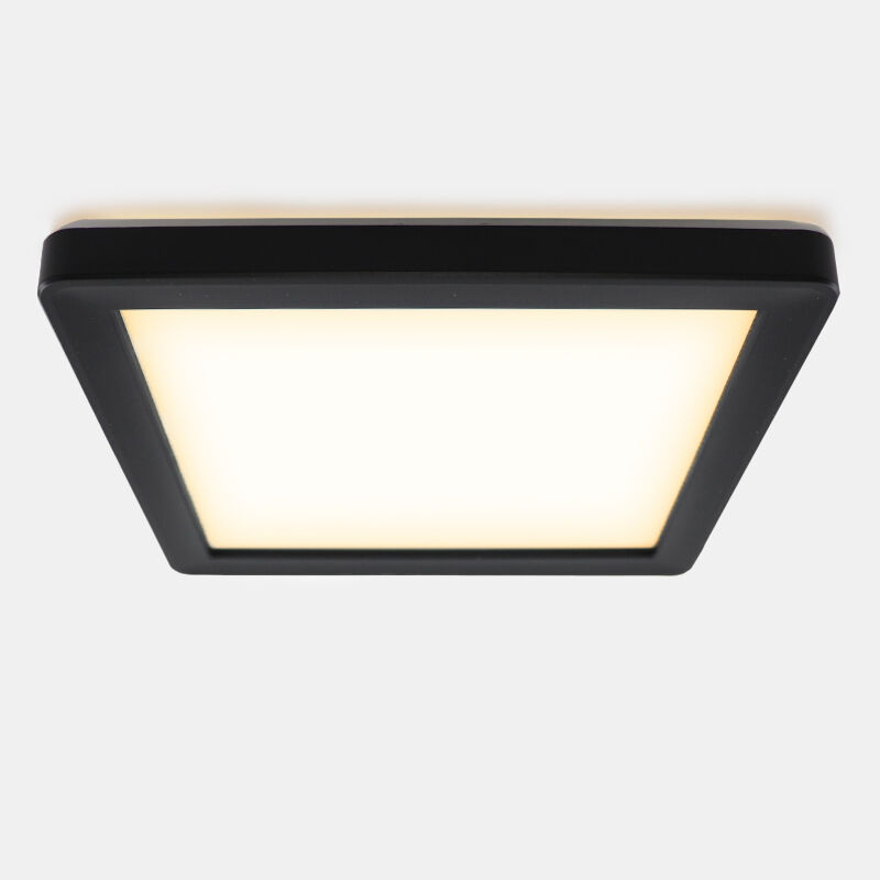 Plast taklampa badrum svart, Shivani, 15W, 3000K LED, IP44