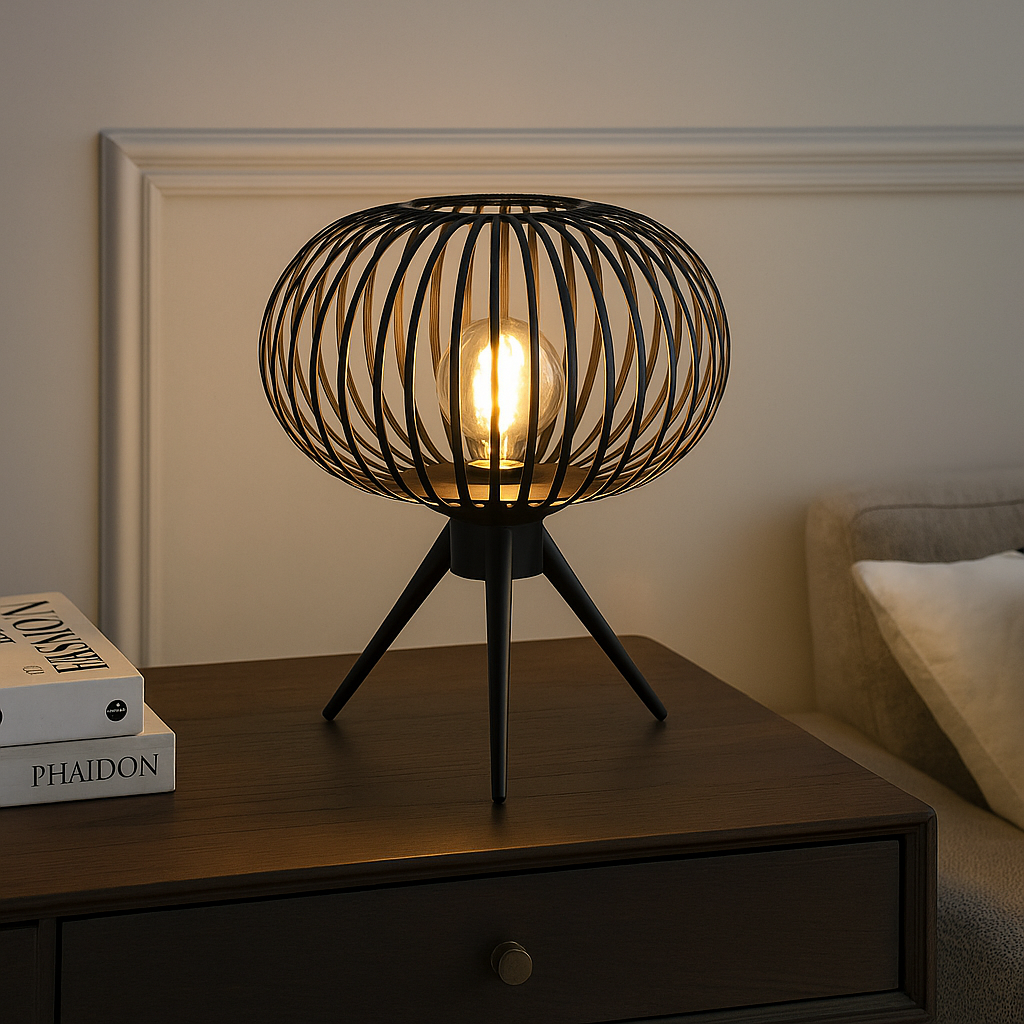 Industri bordslampa svart, Lieve, med brytare