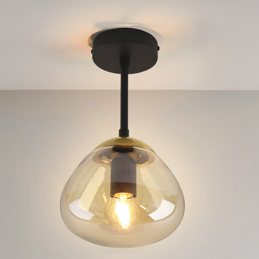 Design taklampa bärnstensfärgad, Sedef