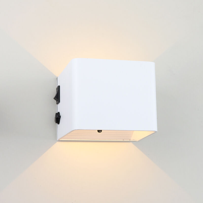 Uppladdningsbar up down vägglampa vit, Dion, 1W, 2700K LED, IP44, rörelsesensor