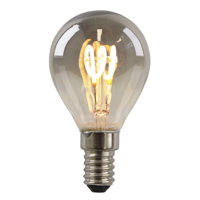 Dimbar Olucia E14 filamentlampa Tuelo, grå, P45, 4W, 2200K