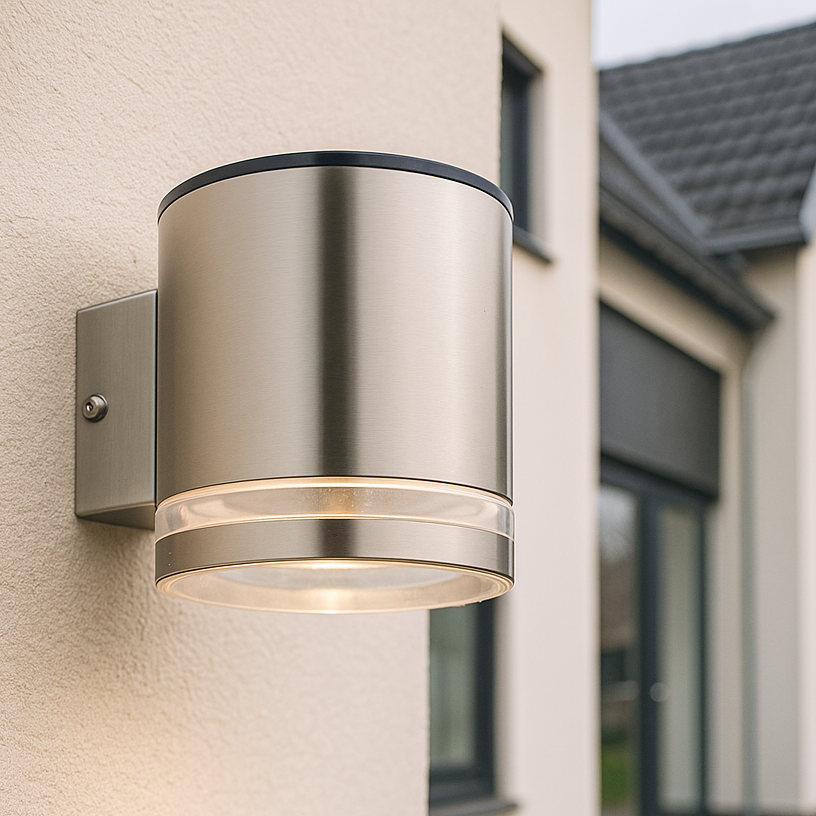 Modern utomhus vägglampa solcell krom, Tommy, 1W, 2700K LED, IP54