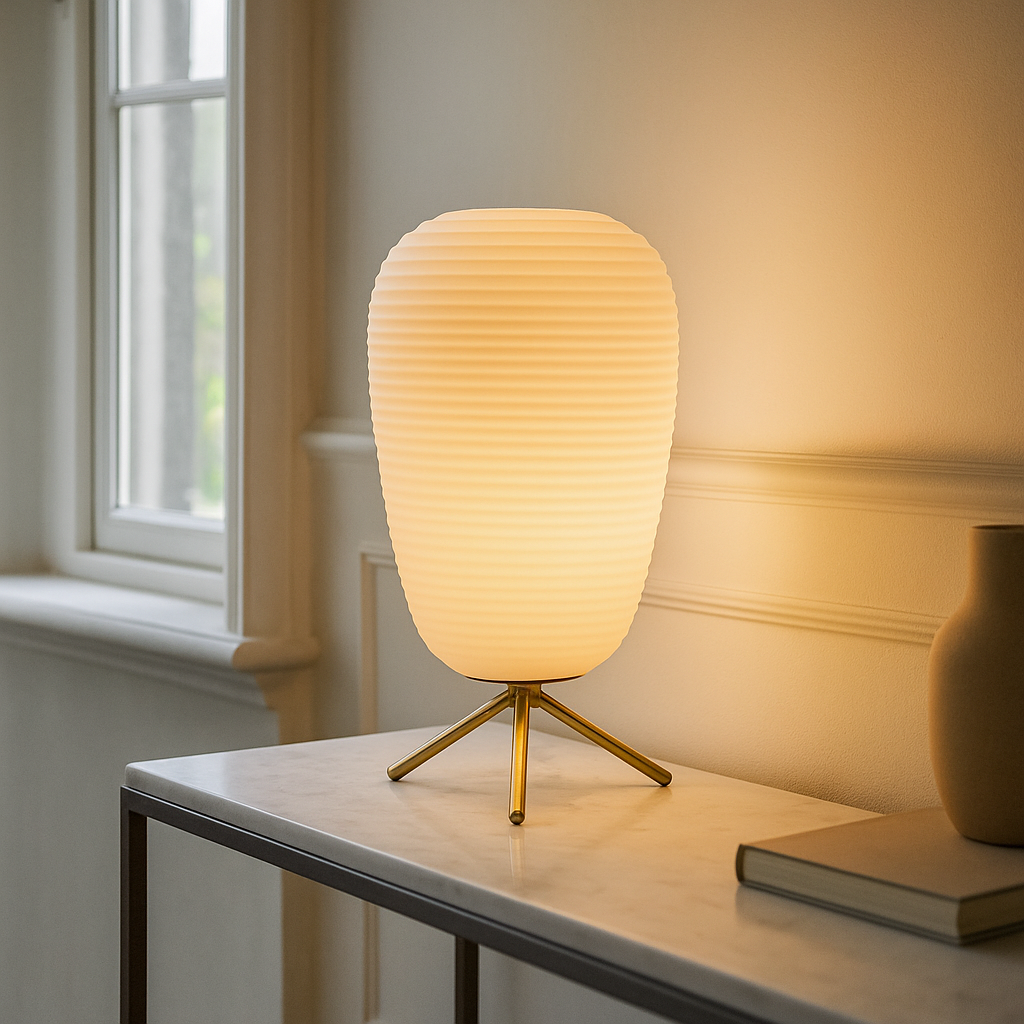 Modern bordslampa vit, Davide, med brytare