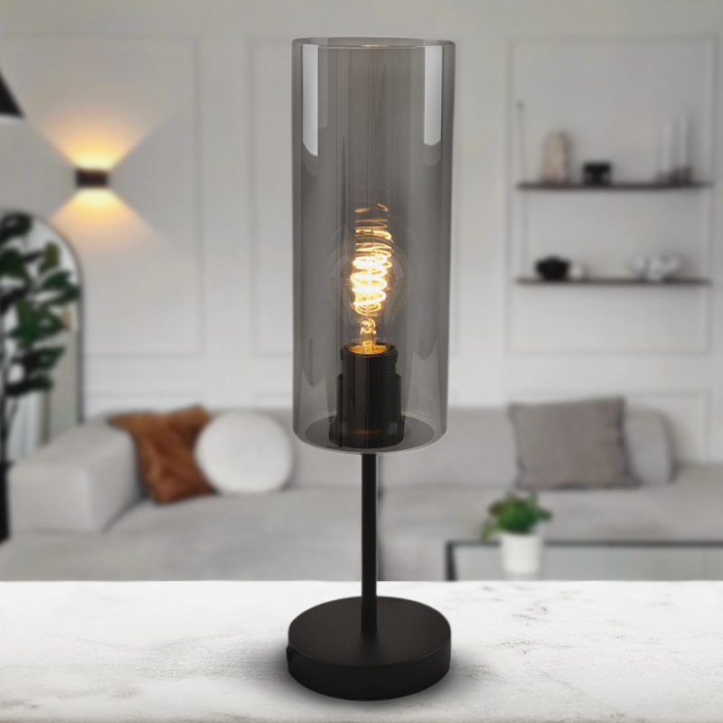 Modern bordslampa grå, Gaya, med brytare