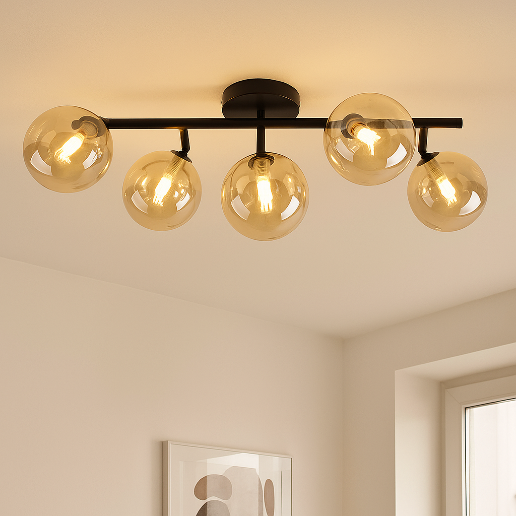 Design taklampa bärnstensfärgad, Remo
