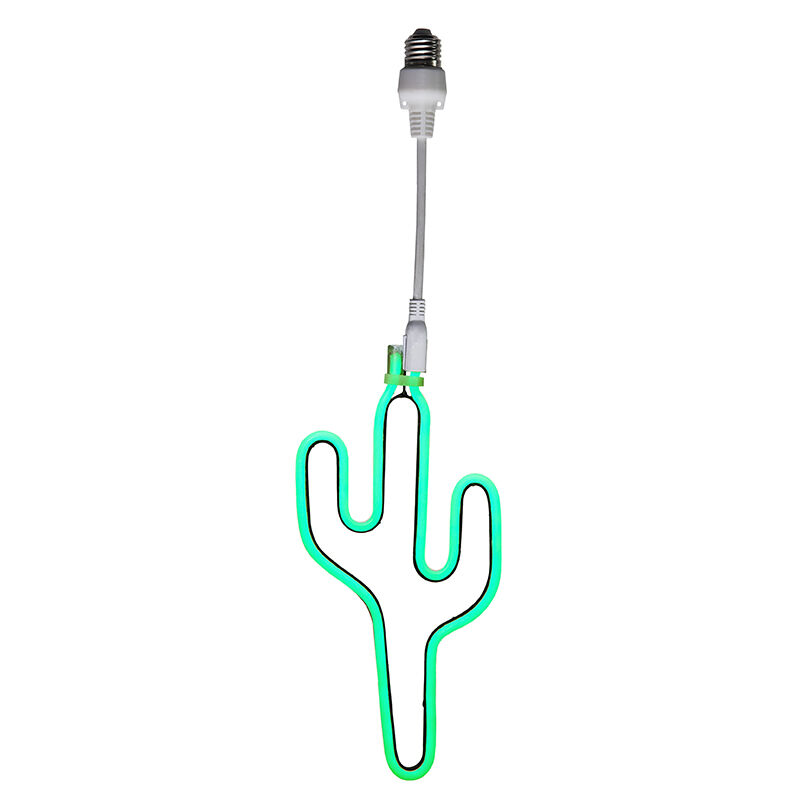 Plast lampa till ljusslinga grön, Cactus, IP44
