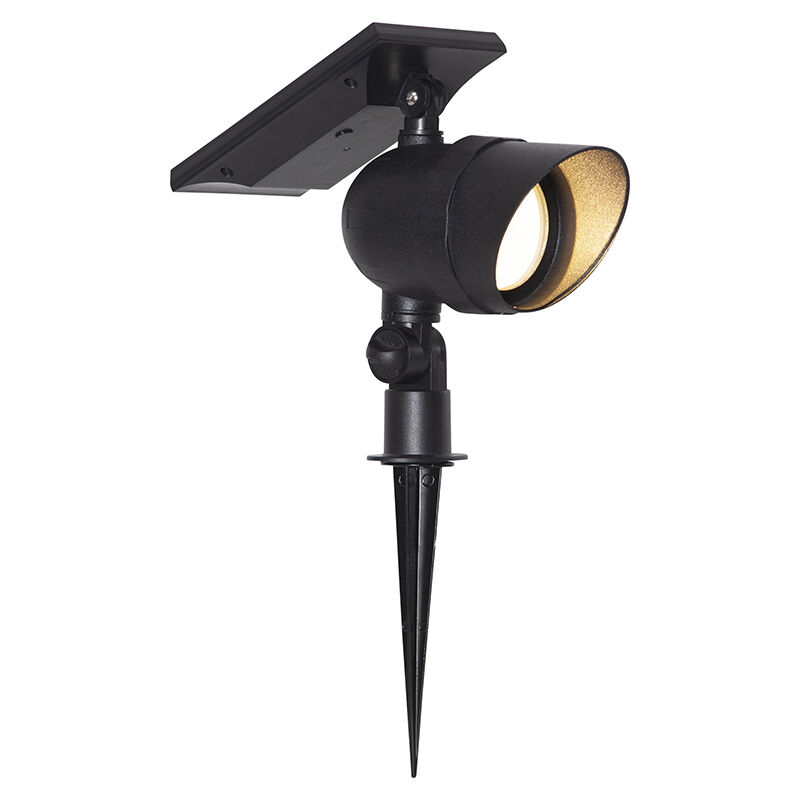 Aluminium solcellslampa markspjut svart, Ancilla, 0,064W, 3000K LED, IP44