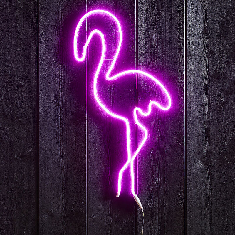Metall utelampa rosa, Flamingo, 5,8W, rosa LED, IP44