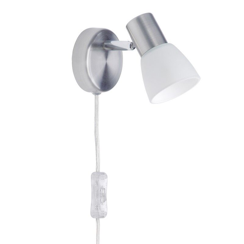 Metall vägglampa krom, Alaya, med brytare