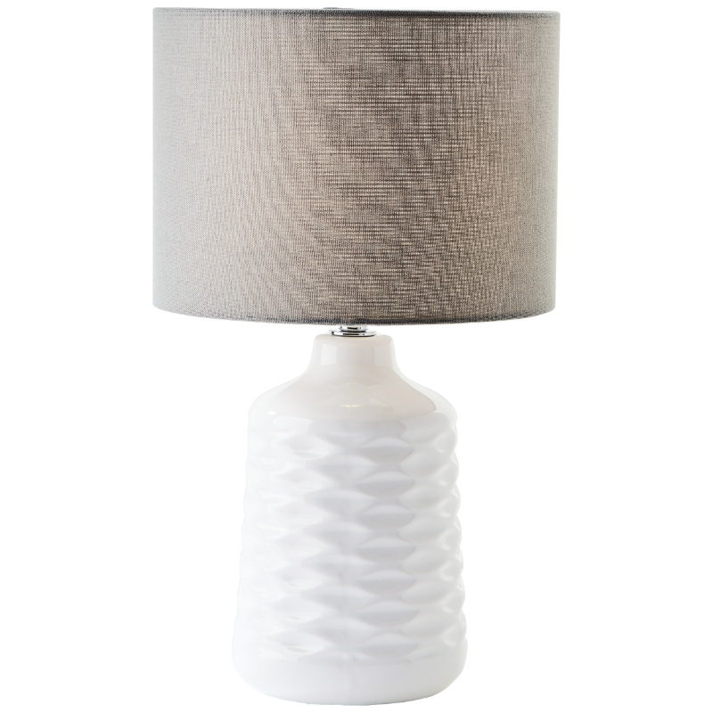 Retro bordslampa vit, Roelf, med brytare