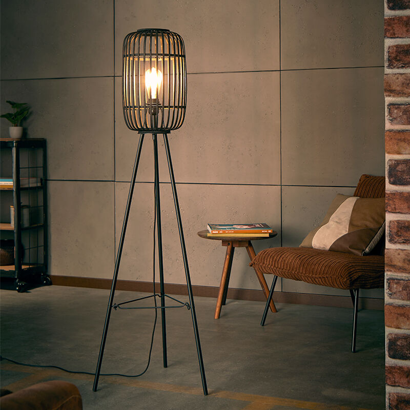 Trä golvlampa svart, Brain