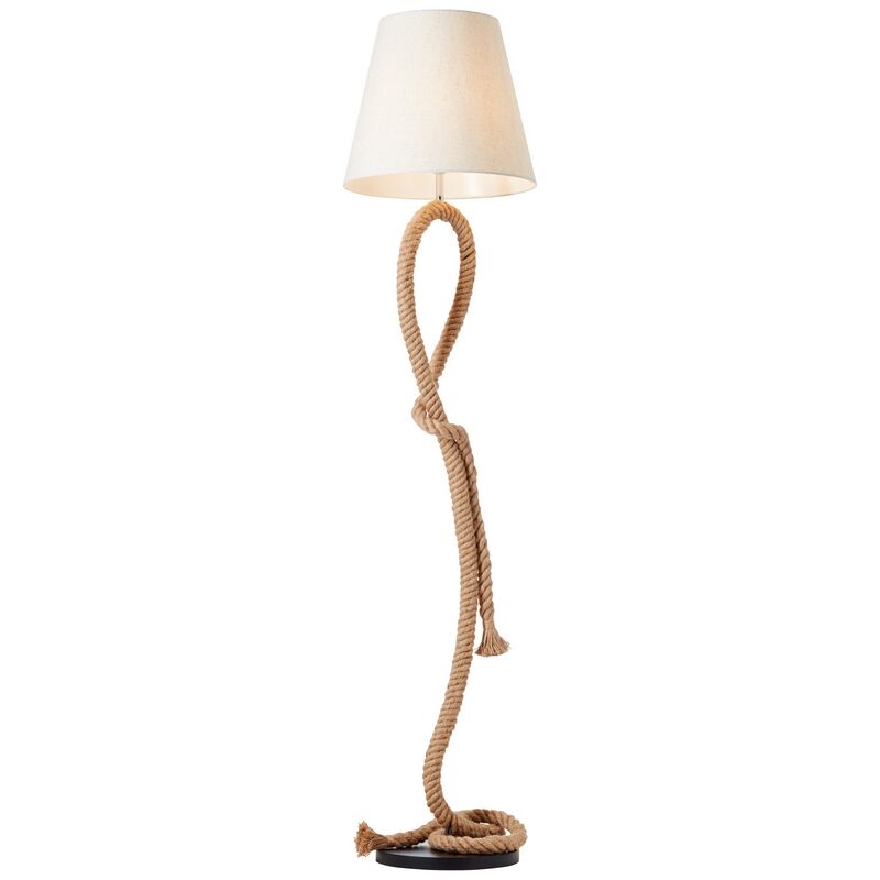 Rustik golvlampa vit, Boyke, med brytare