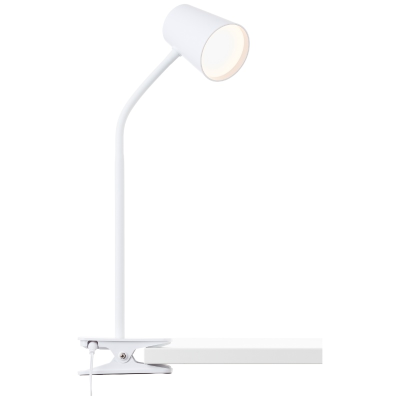 Plast klämlampa vit, Musab, 7W, 3000K LED, 3 stegs dimmer