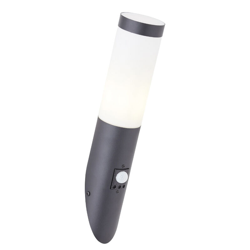 Metall utomhus vägglampa med rörelsesensor svart, Meis, IP44