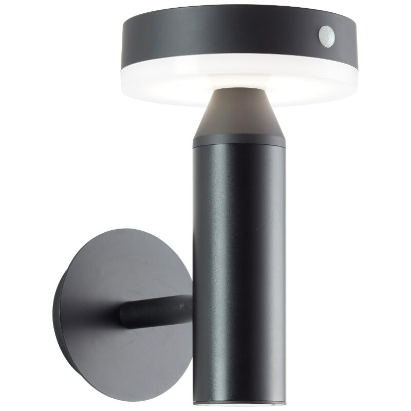 Metall utomhus vägglampa solcell svart, Kubilay, 3W, 4000K LED, IP44