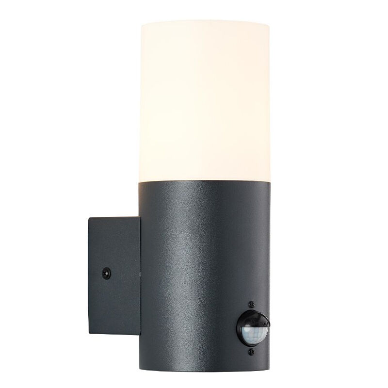 Modern utomhus vägglampa med rörelsesensor antracit, Quenten, IP44