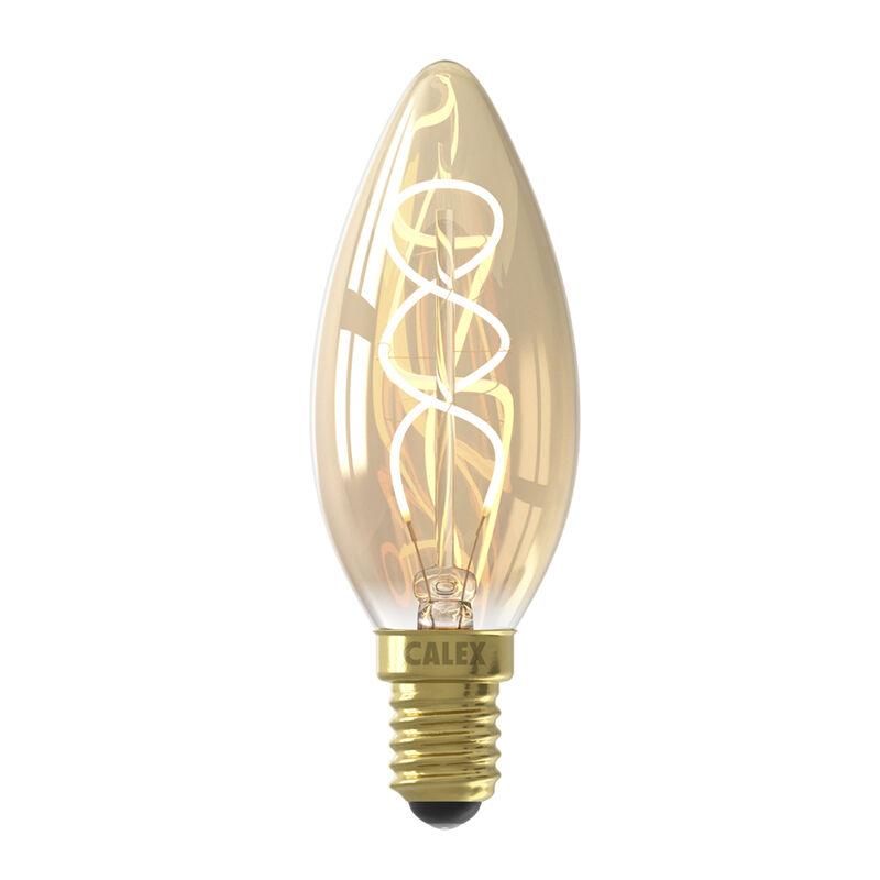 Dimbar Calex E14 kronljuslampa LED bärnstensfärgad, 2,5W, 2100K