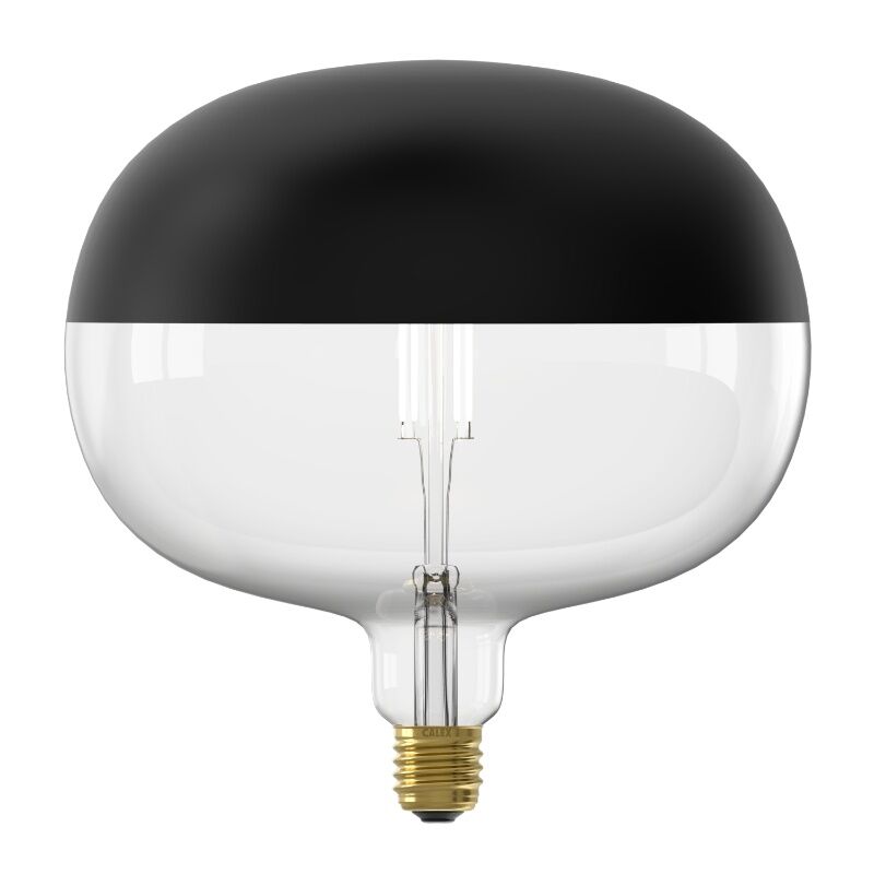 Dimbar Calex E27 toppförspeglad glödlampa LED svart, 6W, 1800K