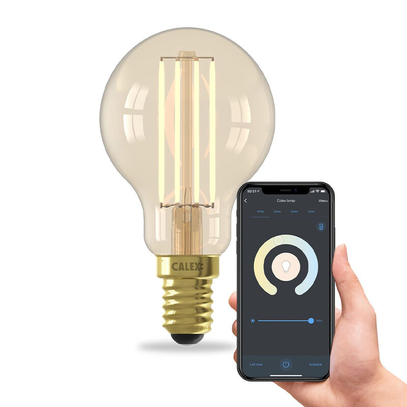 Calex smart LED lampa E14 bärnstensfärgad, 4,9W, 1800-3000K