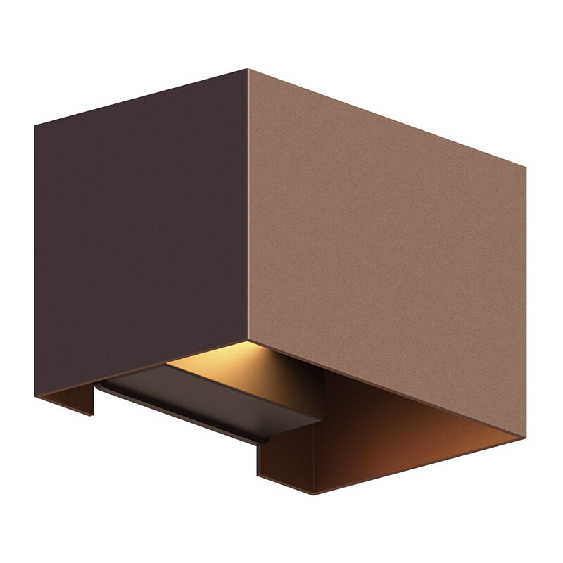 Rostfärgad up down vägglampa aluminium, Dion, 7W, 3000K LED, IP54