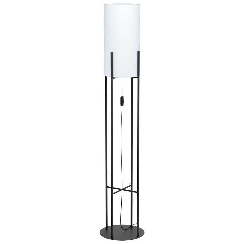 Svart retro golvlampa stål, Patty, med brytare