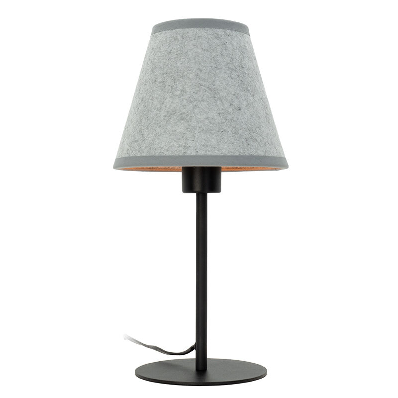 Grå bordslampa tyg, Allan, med brytare