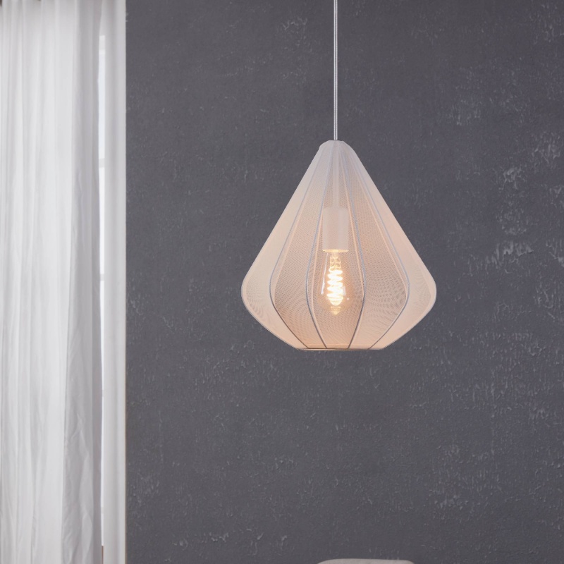 Vit industri fönsterlampa stål, Agnese