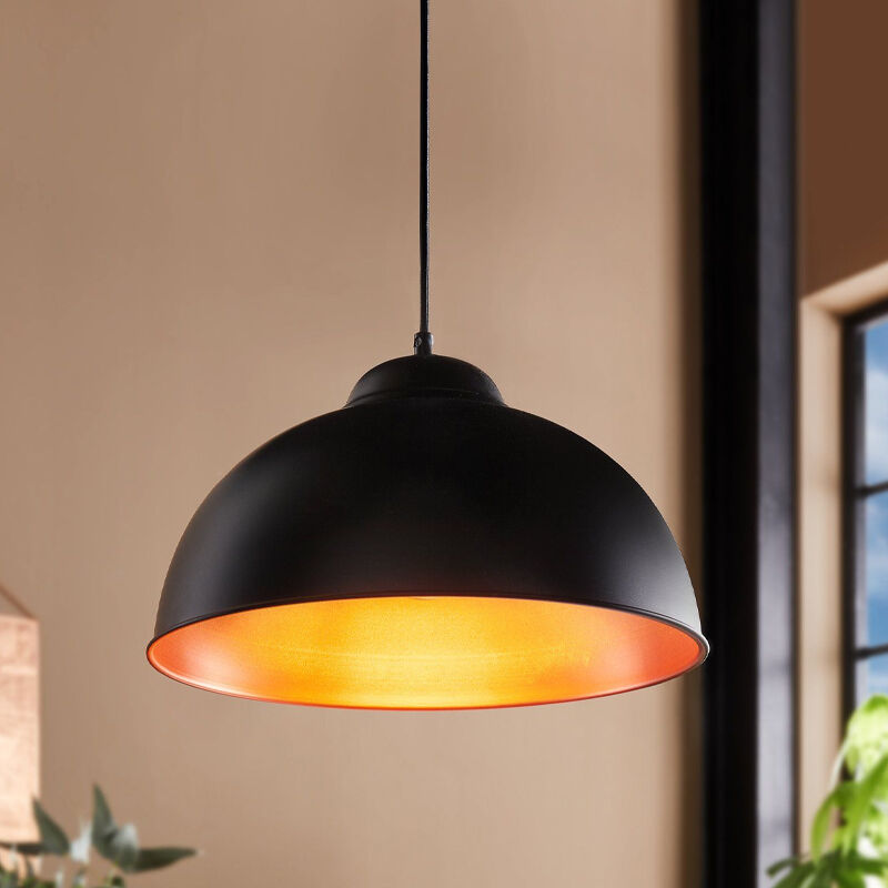 Svart industri kupollampa metall, Liana