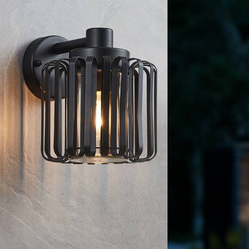 Svart industri utelampa aluminium, Rebecca, IP65