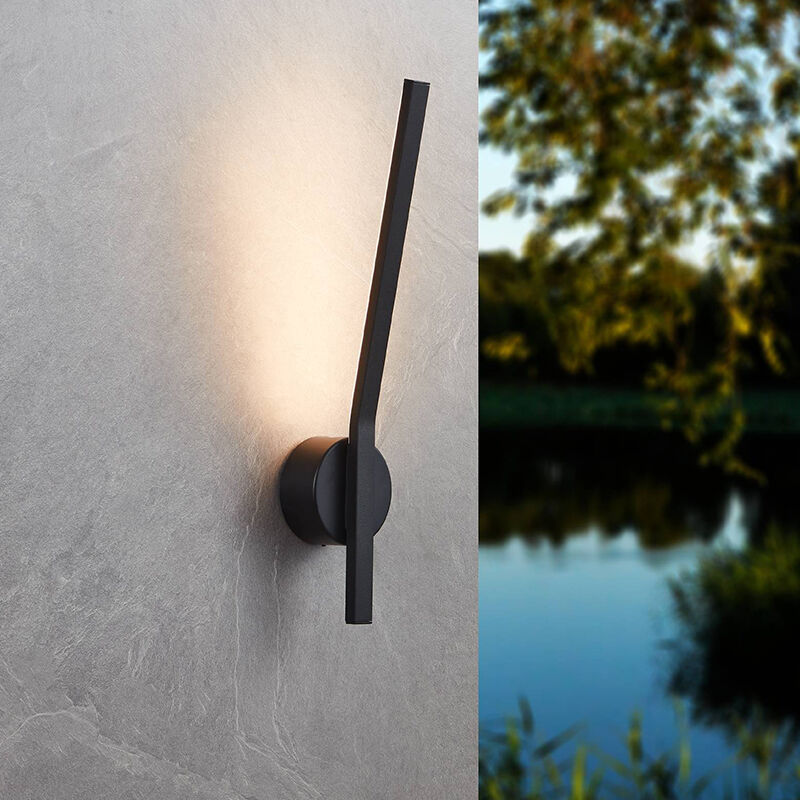 Svart modern utelampa aluminium, Rutger, 11W, 3000K LED, IP54