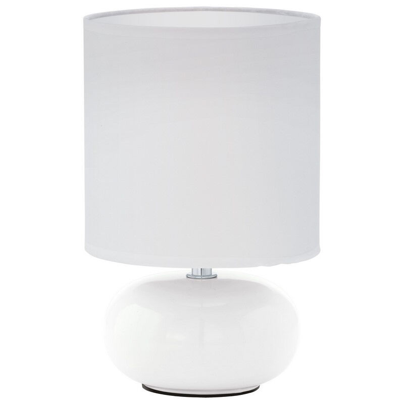 Vit bordslampa tyg, Matthew, med brytare