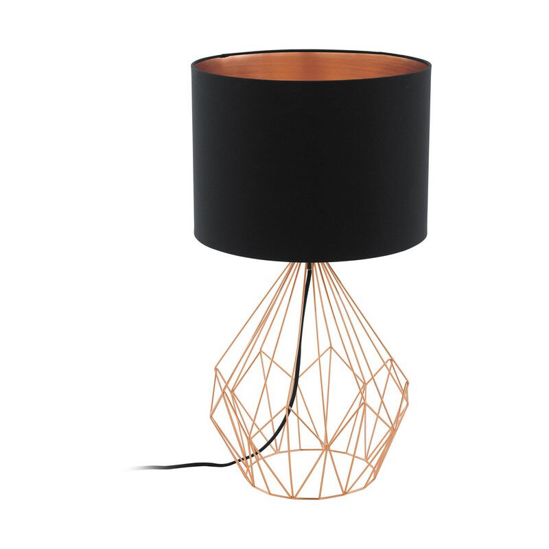 Koppar modern bordslampa tyg, Anieke, med brytare