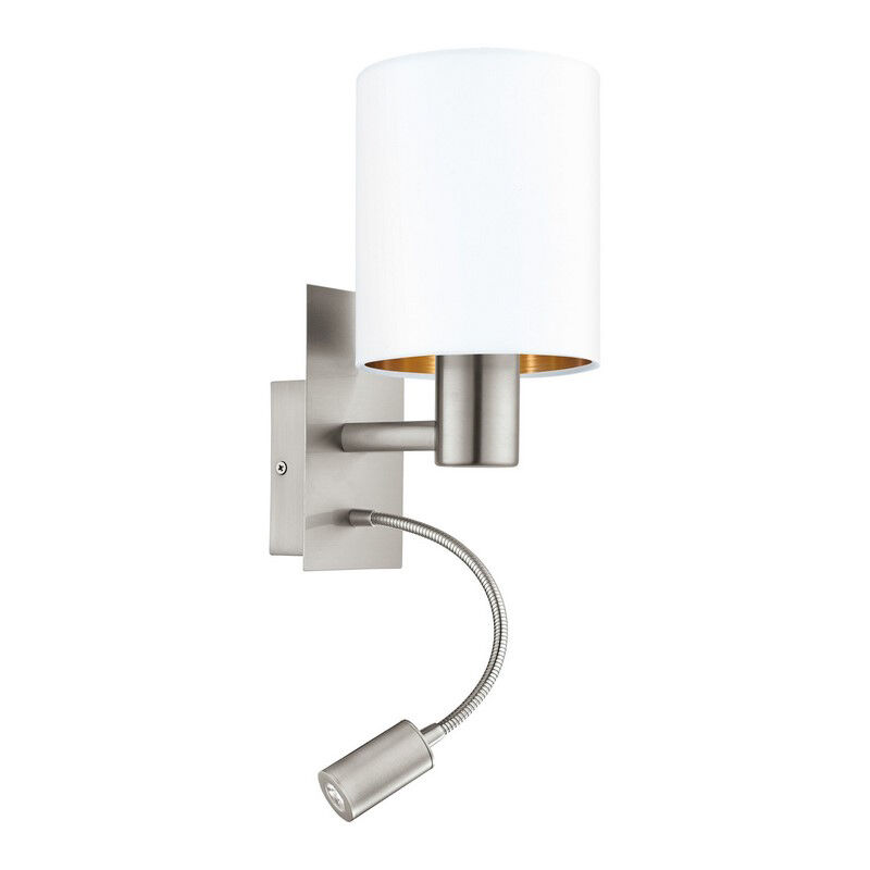 Koppar modern vägglampa tyg, Abano, med brytare