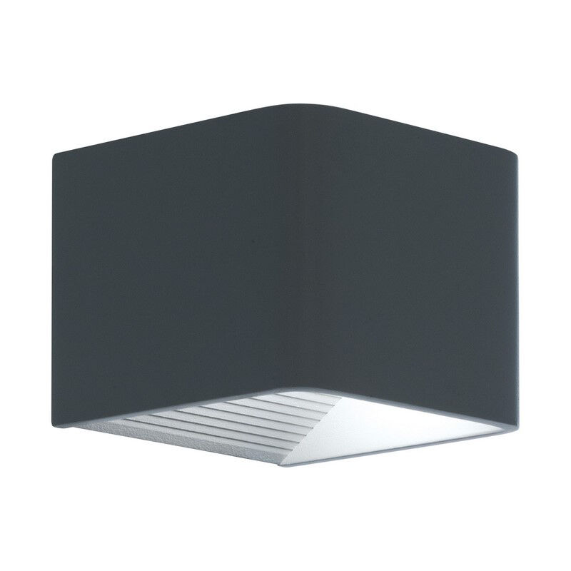Antracit modern utelampa aluminium, Kay, 6W, 3000K LED, IP44
