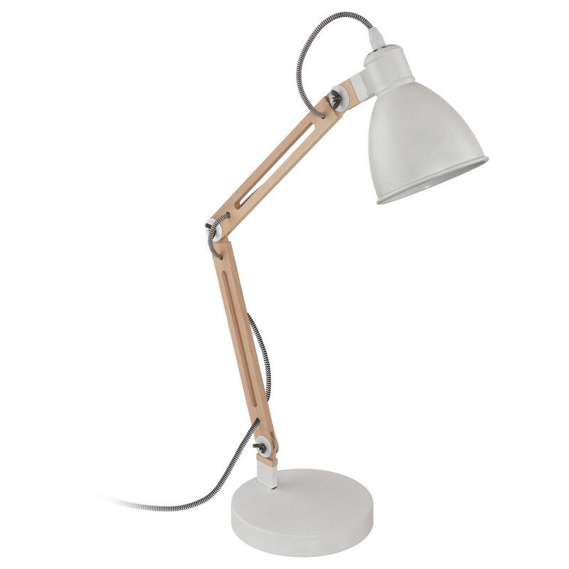 Trä bordslampa vit, Ceyda, med brytare