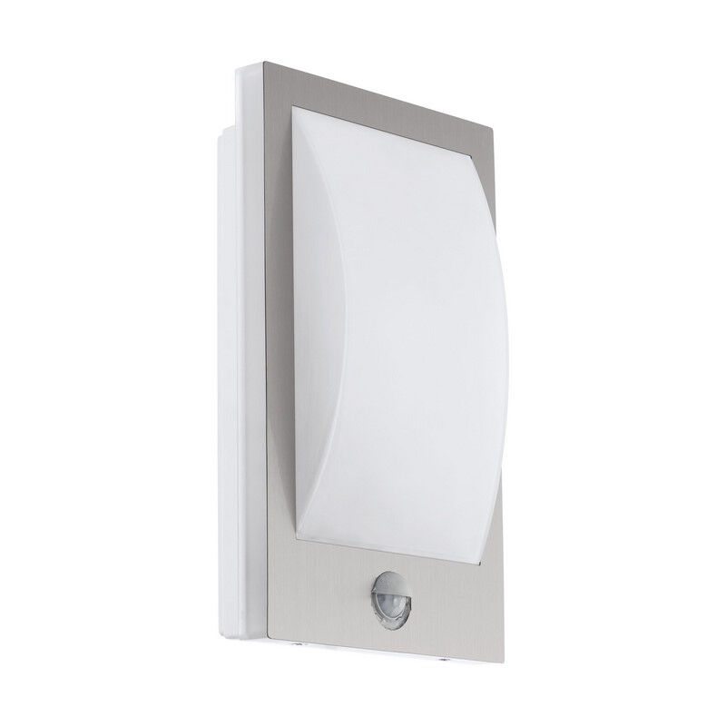 Vit utomhus vägglampa med rörelsesensor plast, Lyam, IP44