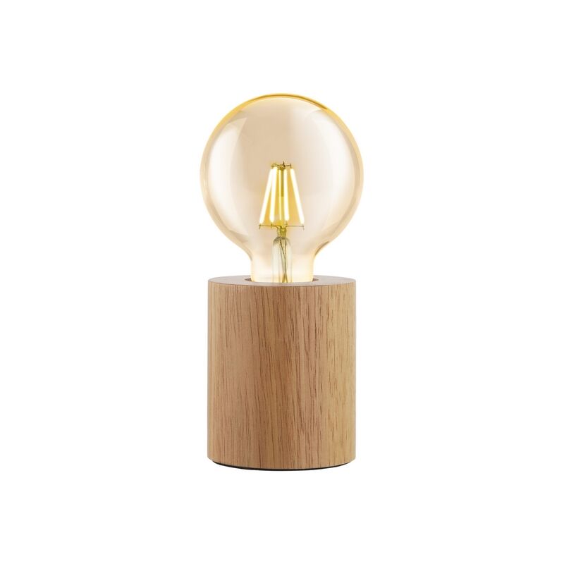 Trä bordslampa brun, Yannic, med brytare