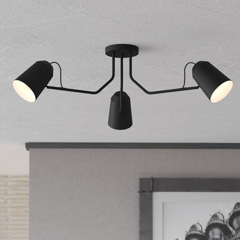 Svart industri taklampa aluminium, Jelco