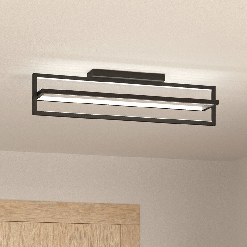 Svart modern taklampa aluminium, Lianne, 34W, varm till kall vit justerbar LED, 3 stegs dimmer