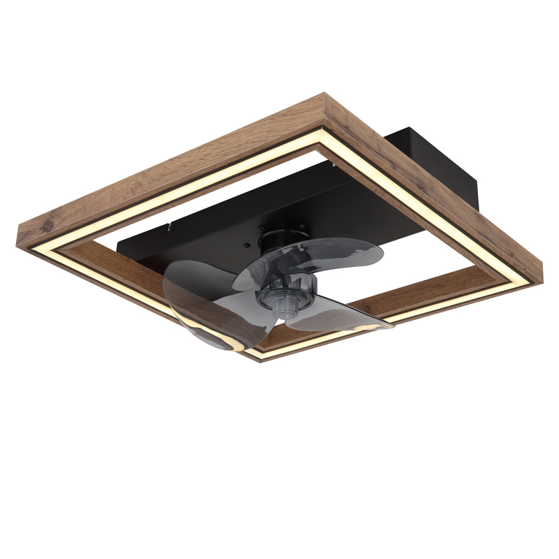 Brun modern takfläkt plast, Lamyea, 24W, varm till kall vit justerbar LED, met fjärrkontroll