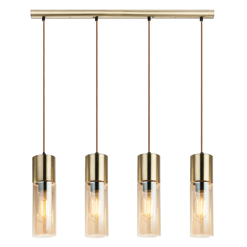 Bärnstensfärgad design fönsterlampa glas, Xena