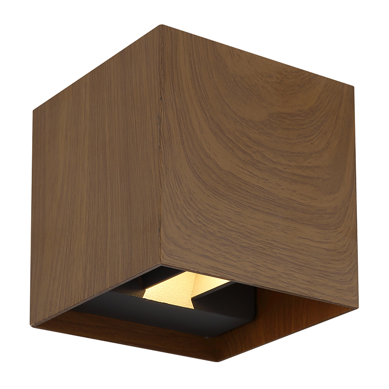 Brun modern up down vägglampa aluminium, Nargis, 3W, 3000K LED, IP54