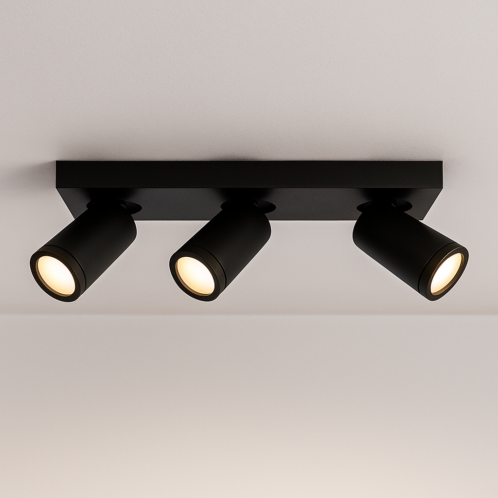 Modern spotlight tak svart, Kenan, IP44