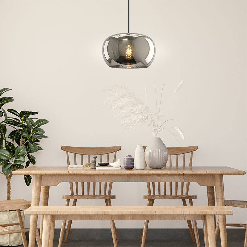 Design pendellampa matbord grå, Vidro
